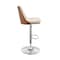 Armen Living Jacob Adjustable and Swivel Cream Faux Leather and Walnut Wood Bar Stool with Chrome Base LCJBBAWACR - alternate 4